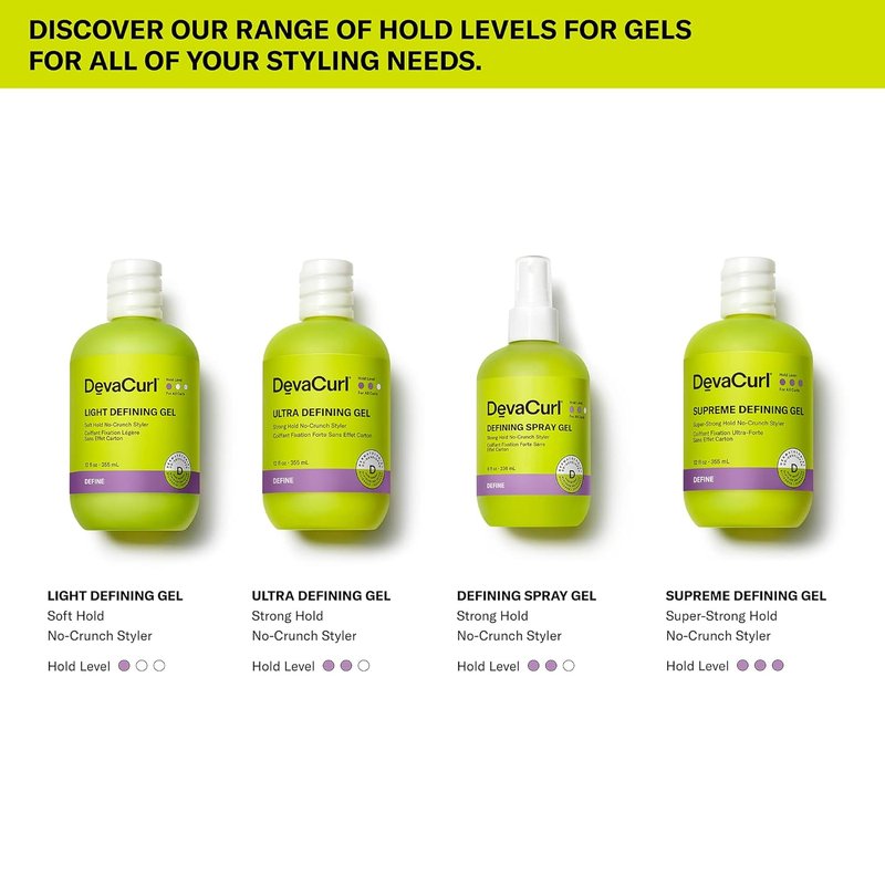 DevaCurl Light Defining Gel - Soft Hold Non-Crunch Styler for All Curl Types | Non-Flaking Formula