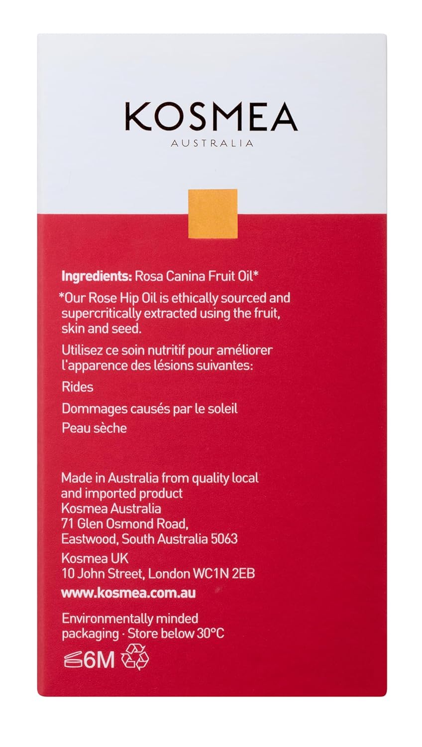 Kosmea Rosehip Oil - Premium Anti-Aging Face & Body Oil | Super-Critical Extraction - 0.68 fl oz