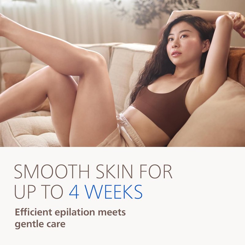 Philips Epilator Series 8000 - Cordless Wet & Dry Hair Removal Device | 60 Min Runtime, 3 Accessories, Model BRE708/00