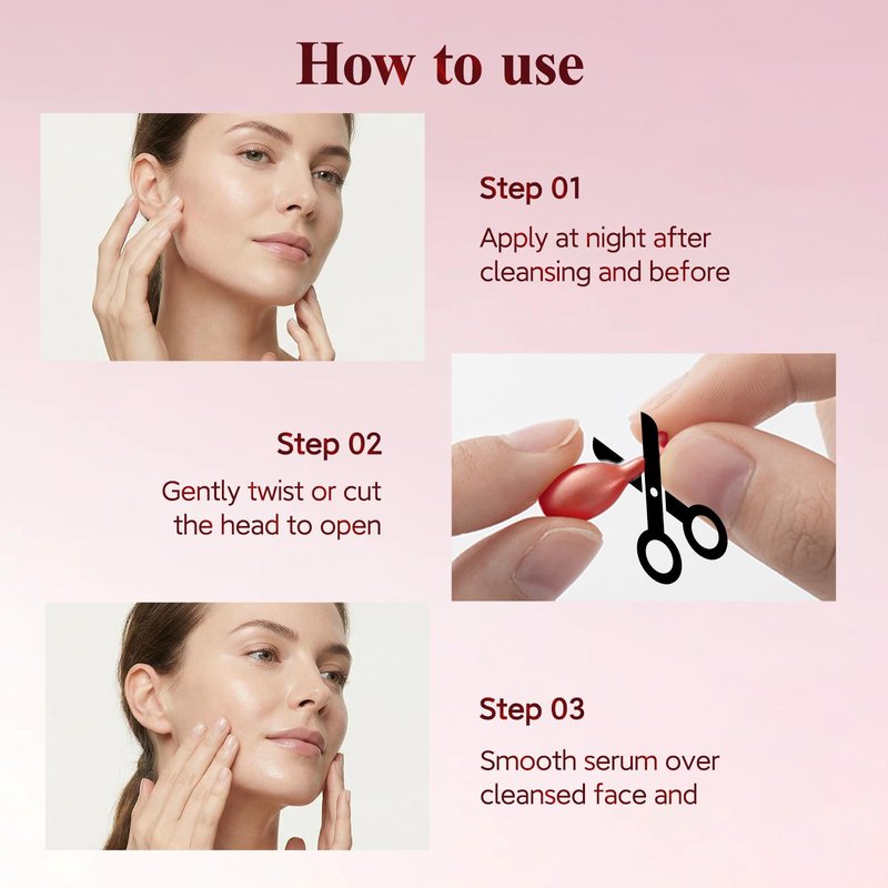 HKH Peptide Serum Capsules for Face: 48 Caps Anti-Aging & Firming Skin with Astaxanthin and Niacinamide - Antioxidant Serum for Smoothing Fine Lines - Even Tone for 30+ Women - Travel-Friendly