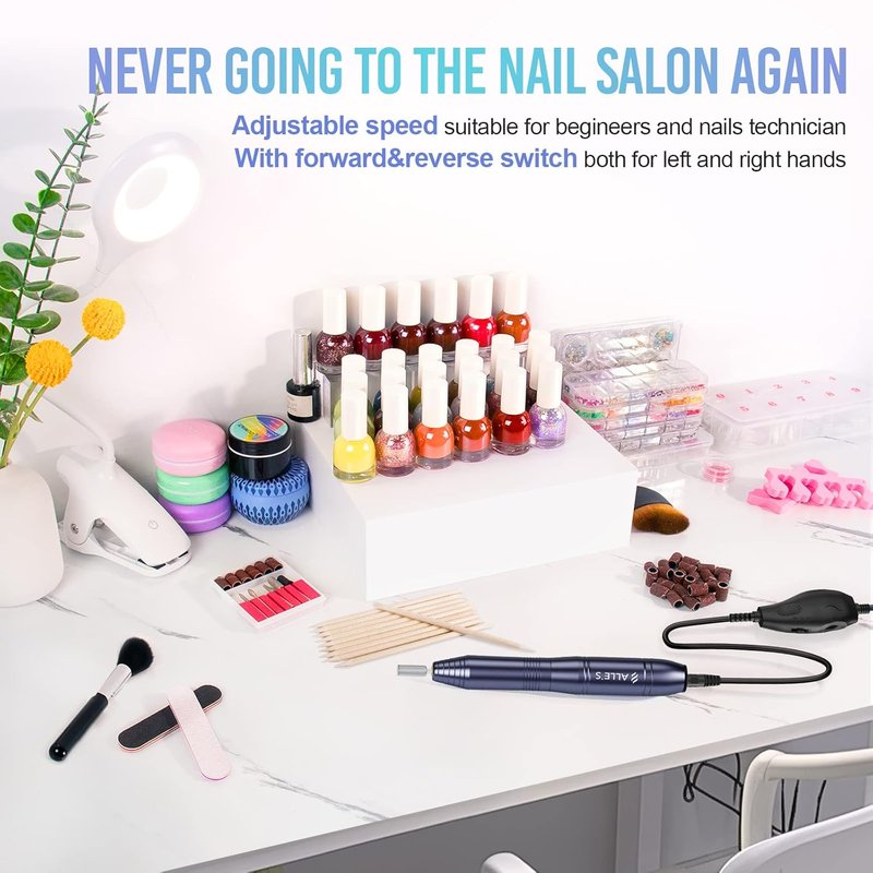 Electric Nail Drill - 20000RPM Portable Efile for Professional Manicure & Pedicure | Acrylic & Gel Nail Kit