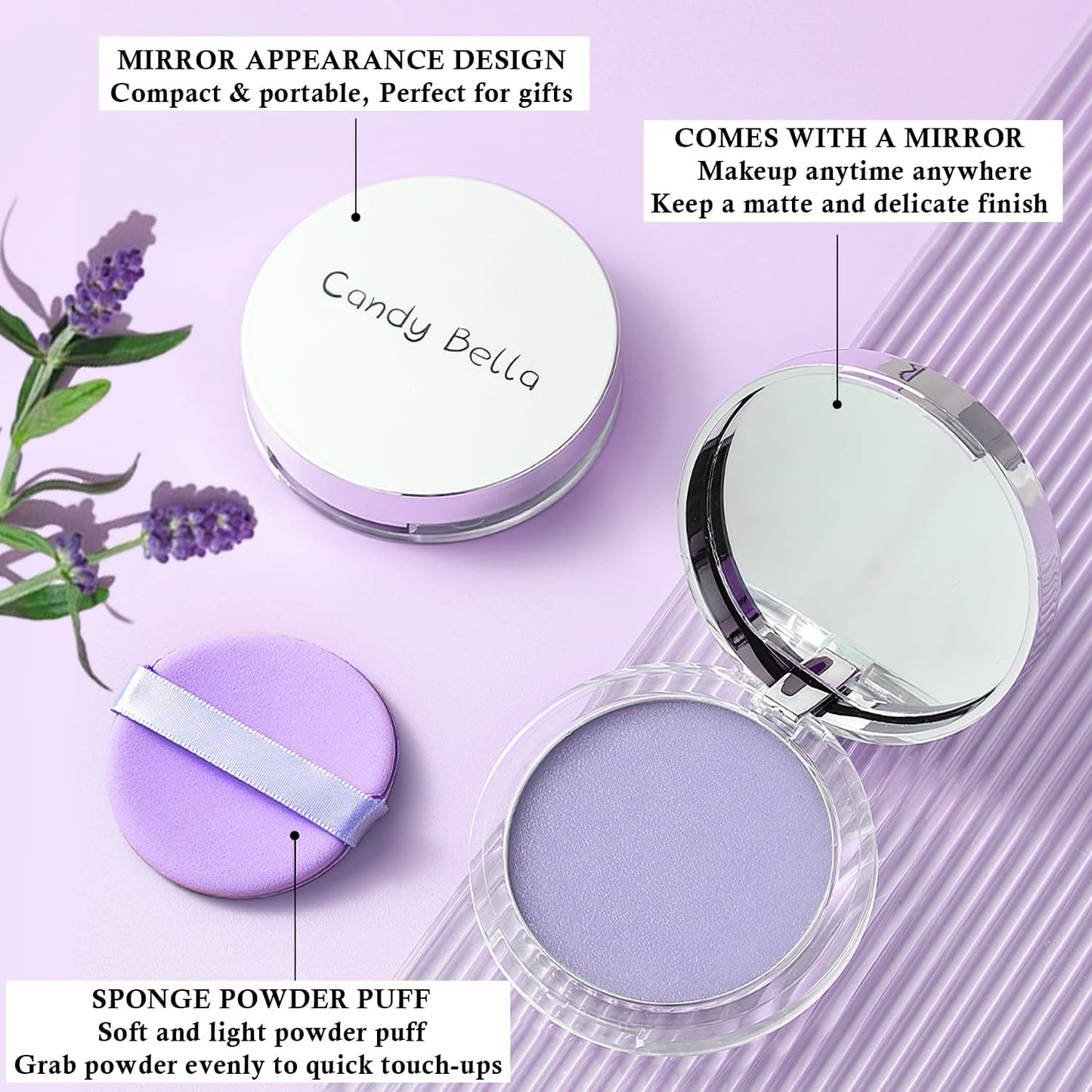 Oil Control Face Pressed, Jelly Pressed Setting Powder with Mini Powder Puff