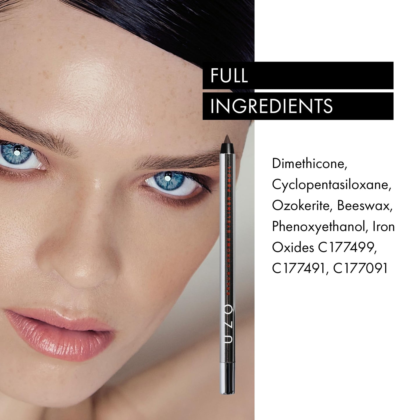 UZO Waterproof Black Eyeliner Pencil – Smudge-Proof, Long-Lasting Matte Pencil for Smooth, Precise Lines, High-Pigment, Creamy Formula, Vegan & Cruelty-Free