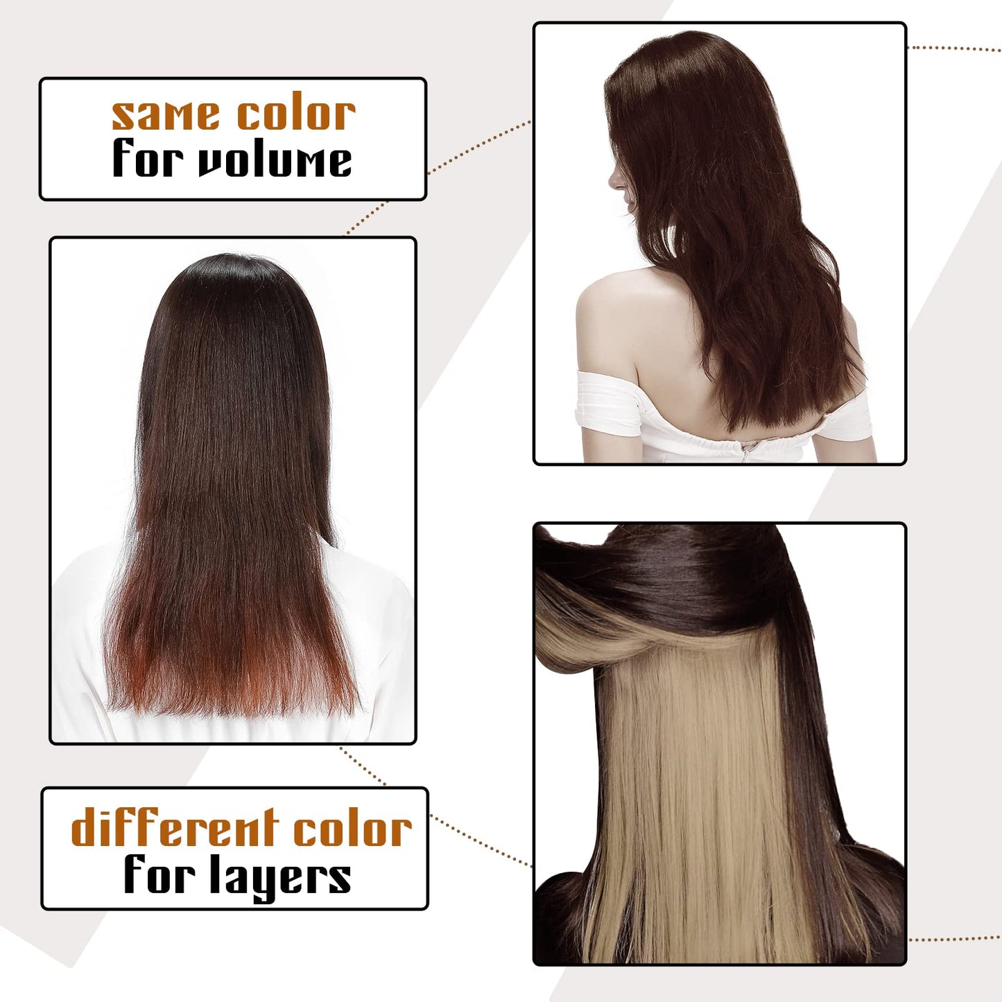 Benehair Clip-in Real Human Hair Extensions, One Piece Human Hair Extension, 3/4 Full Head with 5 Clips 1 Piece Hair Clip in for Women with Thinning Hair #1B Natural Black, 18Inch