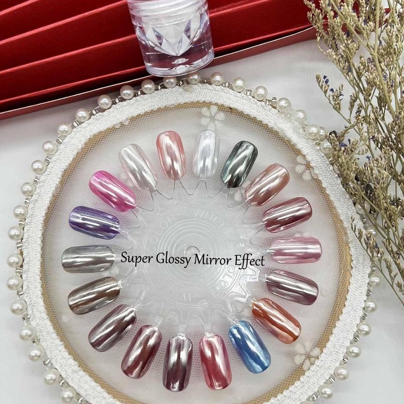 GZMAYUEN 2 Boxes White Pearl Chrome Nail Powder, Moonlight Mirror Effect Metallic Powders Aurora Magic Pearlescent Nail Powder for Manicure Decorations