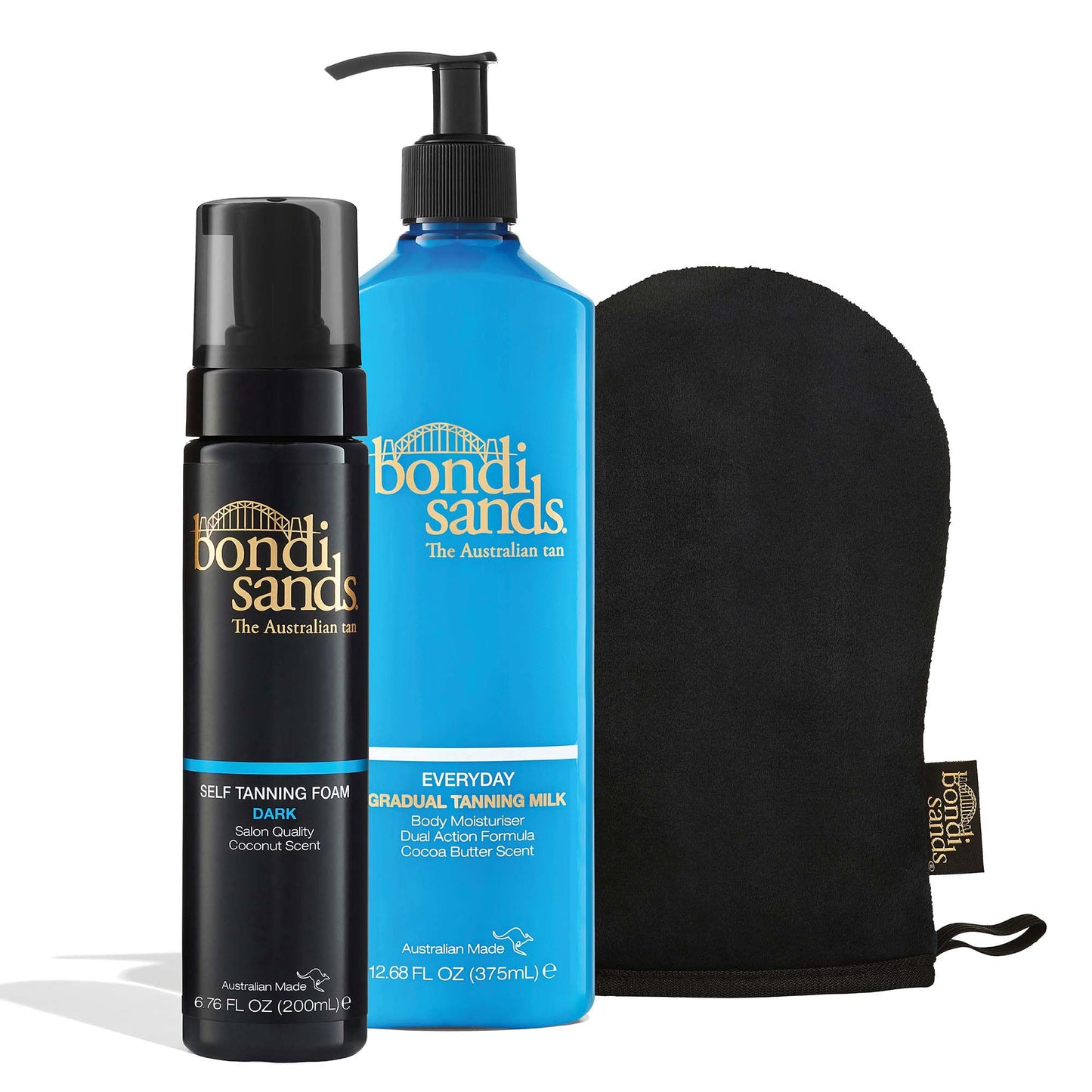 Bondi Sands Tan + Maintain Kit | Includes Dark Self Tanning Foam, Mitt, and Everyday Gradual Tanning Milk for a Long-Lasting Tan ($57 Value)