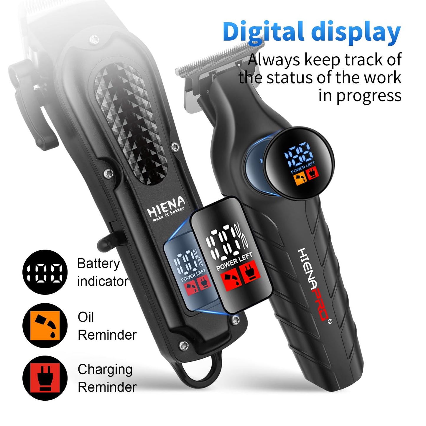 HIENA PRO Cordless Hair Clippers for Men, Barber Kit
