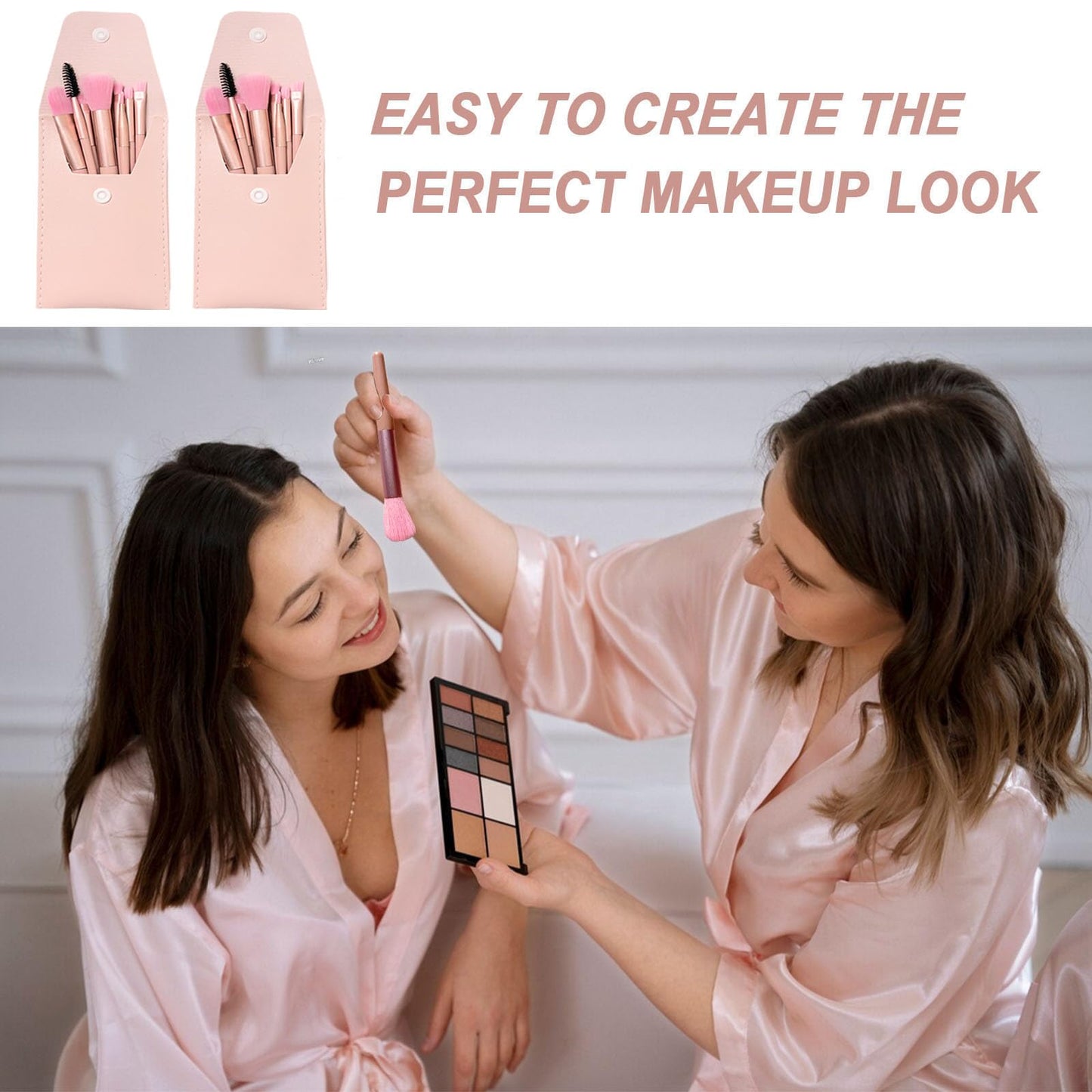 20 Sets Makeup Brush Set Bulk Brushes Bag Mini Face Make up Brushes Brushes Bag for Makeup Party Favors Wedding Bridal Shower Favors Bridesmaid Gift Bachelorette Party Gift (Ivory Beige)
