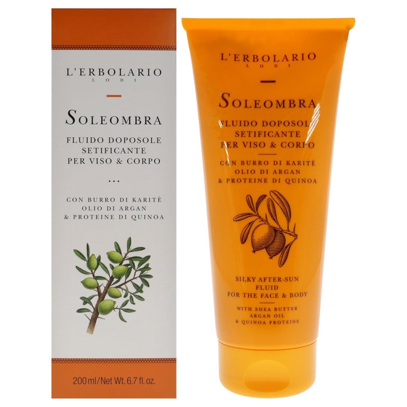L'Erbolario Silky After-Sun Fluid | Hydrating Aloe Vera Lotion for Deep Moisture - 6.7 oz
