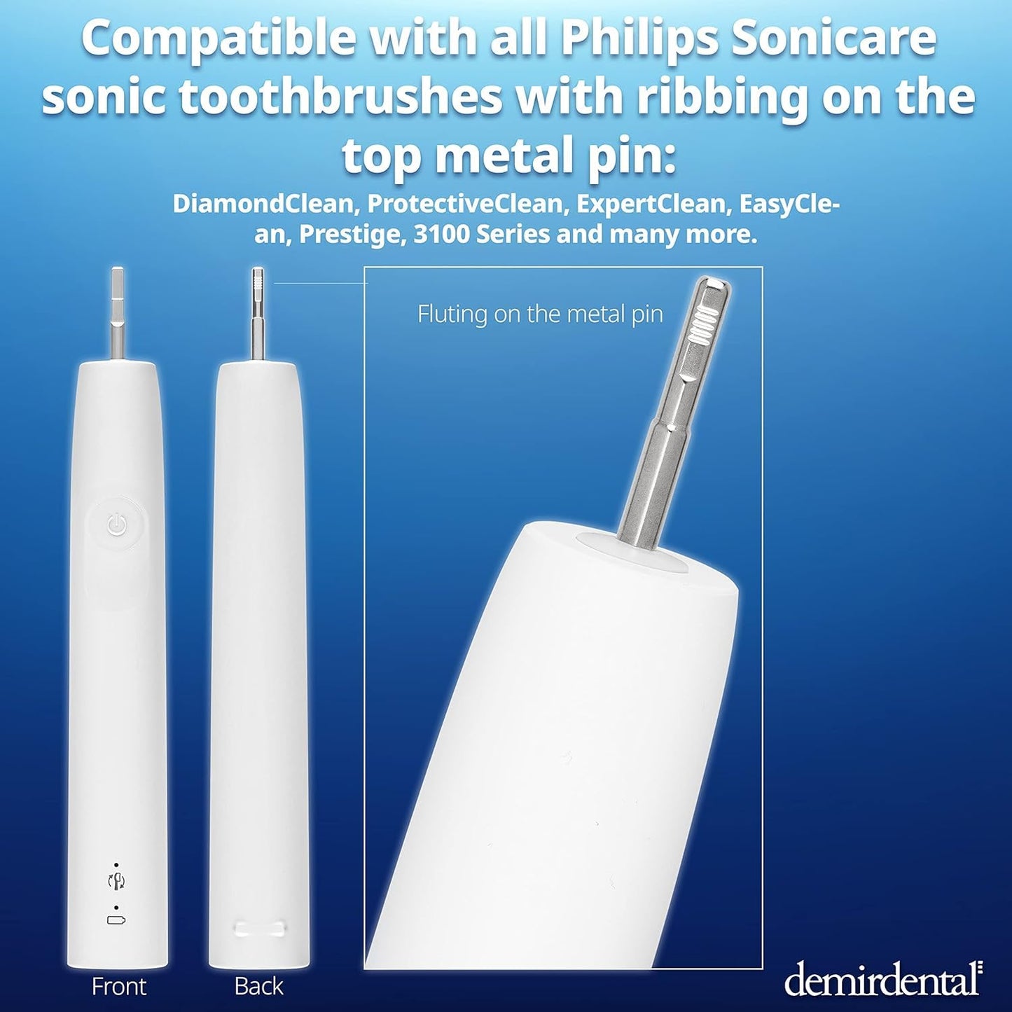 Toothbrush Heads Mini Extra Soft Compatible with Philips Sonicare Toothbrush Heads - Soft & Small Replacement Heads for Sensitive Teeth - Gentle Brush Heads - White - Replaces HX6088e-8 Pack