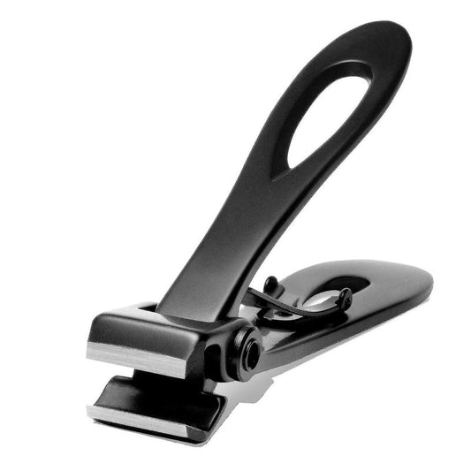 15mm Wide Jaw Stainless Steel Nail Clippers - Men & Women - Black Flat Edge