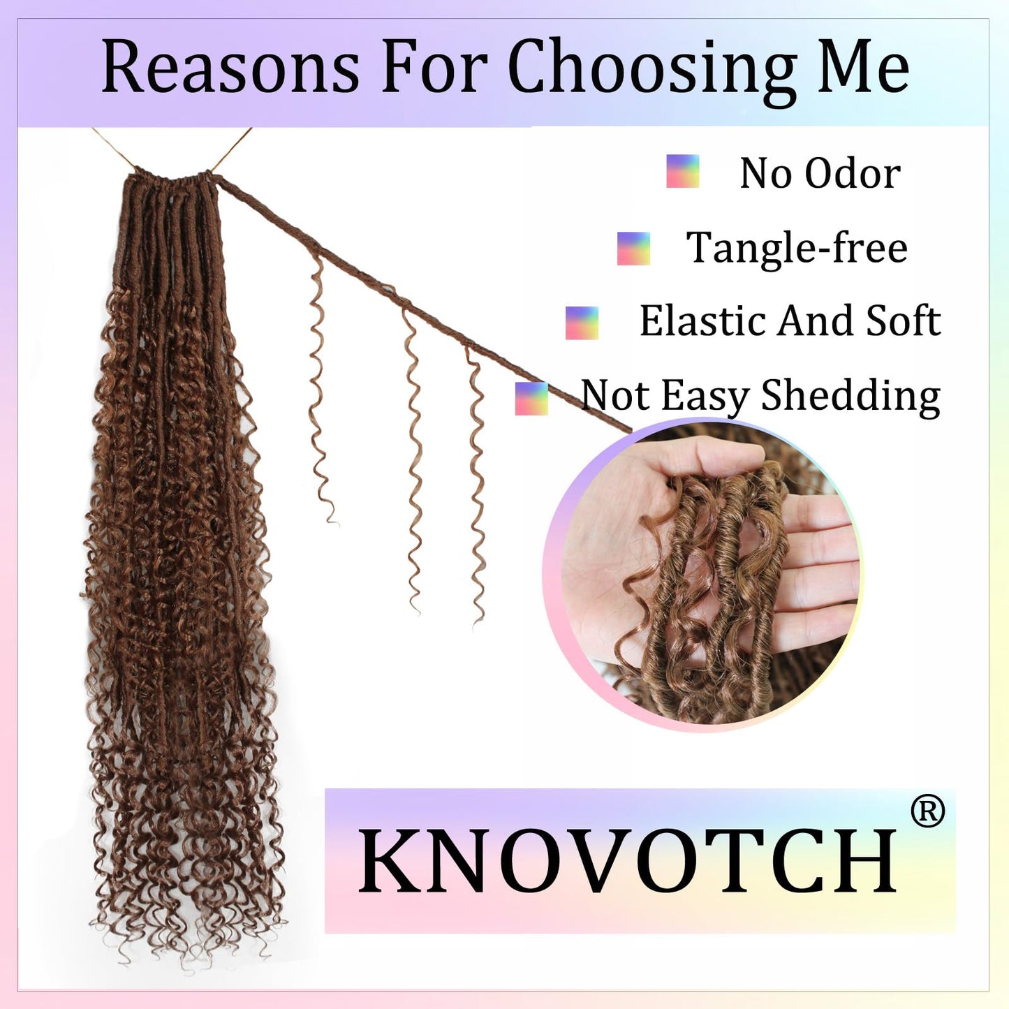 Boho Faux Locs Crochet Hair 30 Inch Goddess Locs 8 Packs Boho Soft Locs with Curly Ends Pre-looped Long Bohemian River Locs Crochet Hair for Black Women(30Inch, #30)