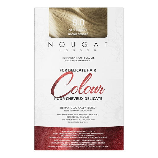 NOUGAT Ash Blonde Permanent Hair Color Kit - 100% Gray Coverage, Ammonia Free & PPD Free for Sensitive Scalp - 3-in-1 Color, Repair & Nourish System with Anti-Aging Hair Mask & Essence