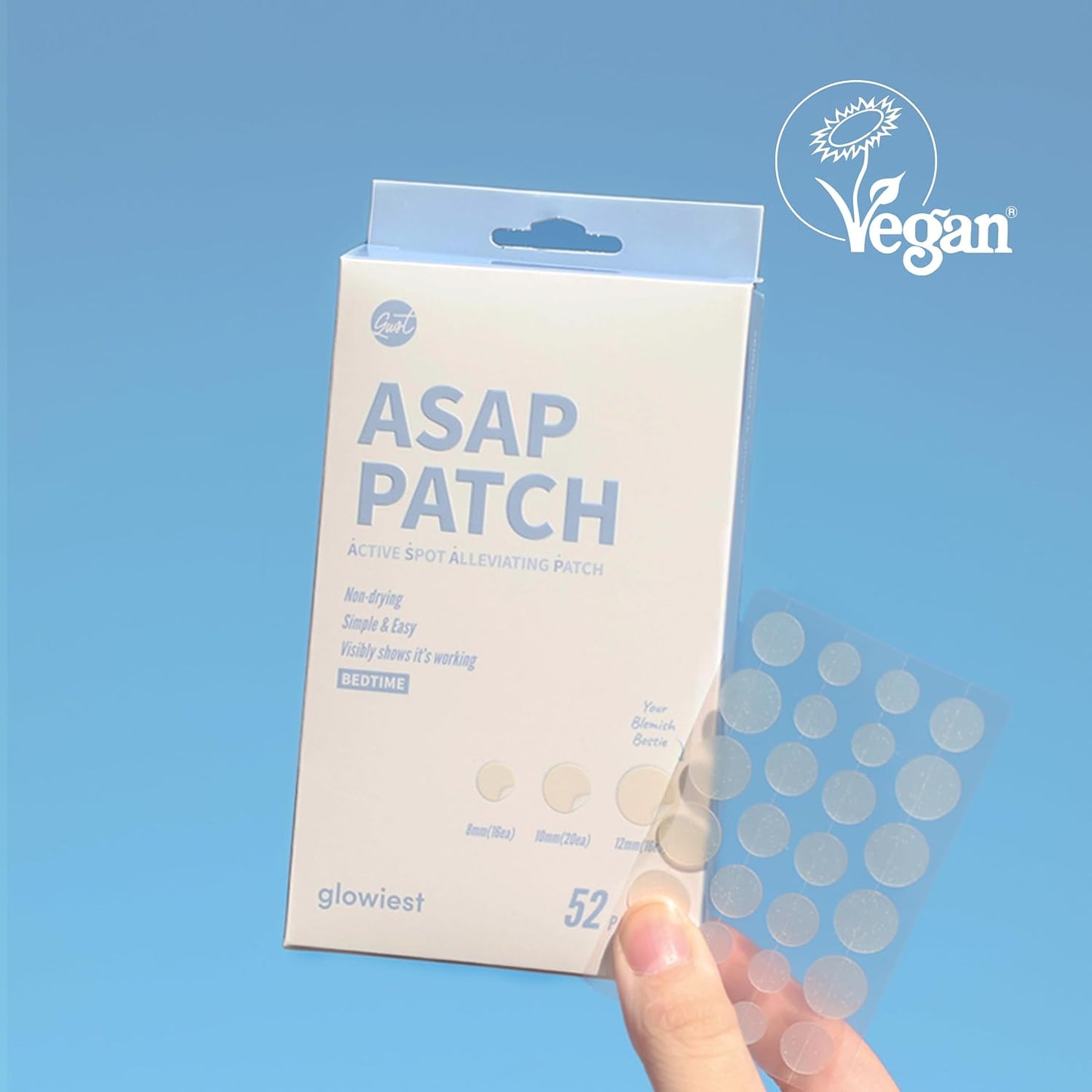 Active Spot Alleviating Patches - Hydrocolloid Treatment for Acne | 52 Patches in 8mm, 10mm & 12mm Sizes