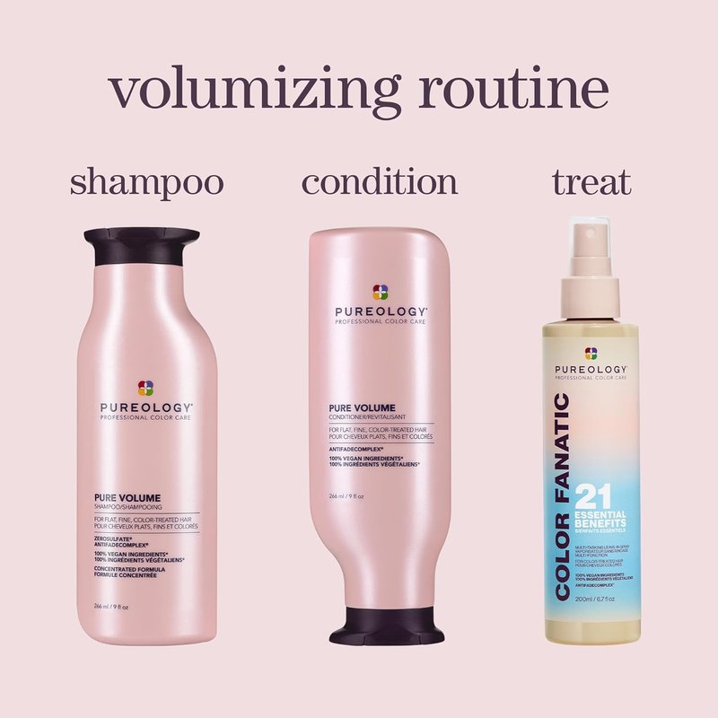 Pureology Volume Shampoo - Lightweight Formula for Fine, Color-Treated Hair | Sulfate-Free & Vegan