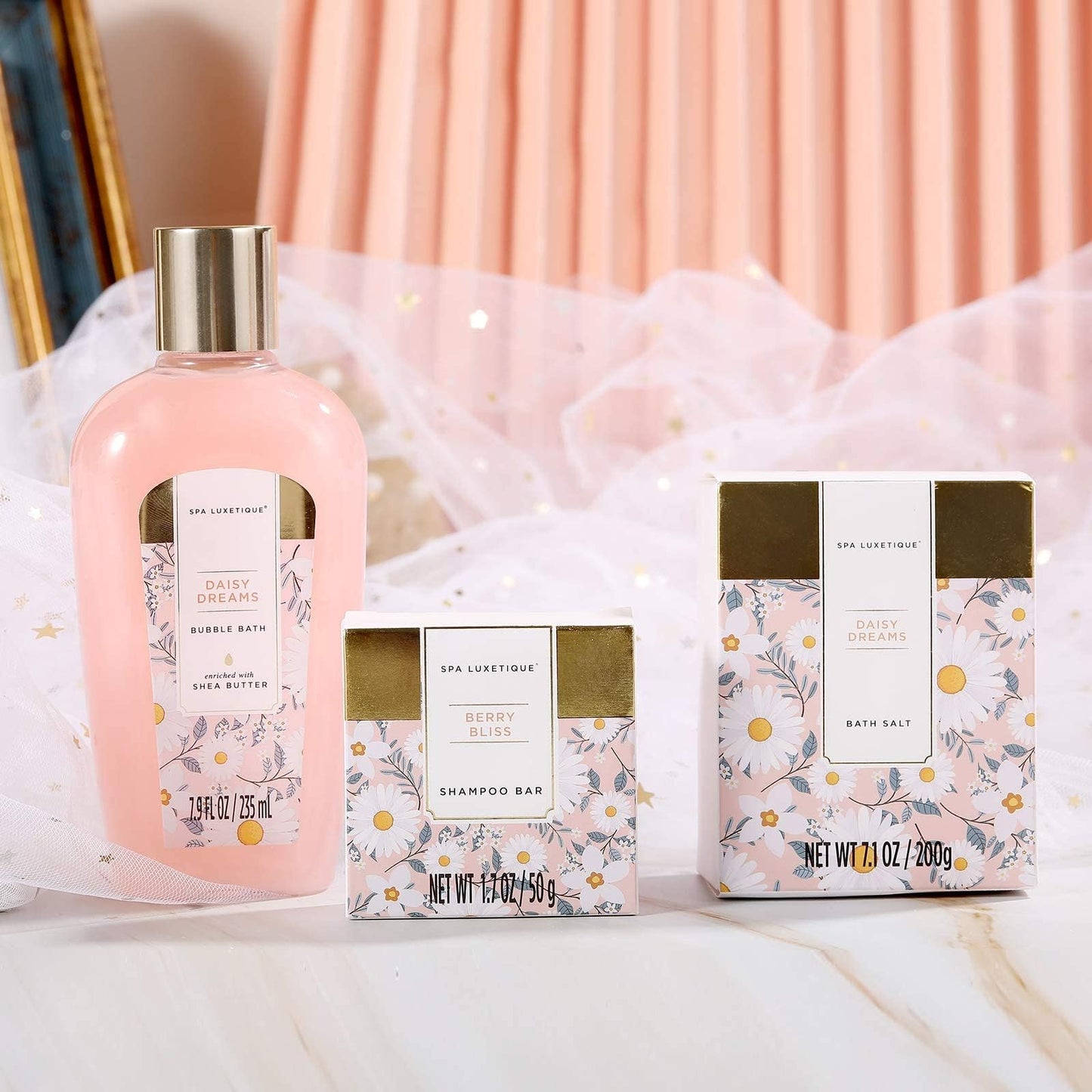 Spa Luxetique Daisy Dream 15pc Spa Gift Baskets Gifts for Women
