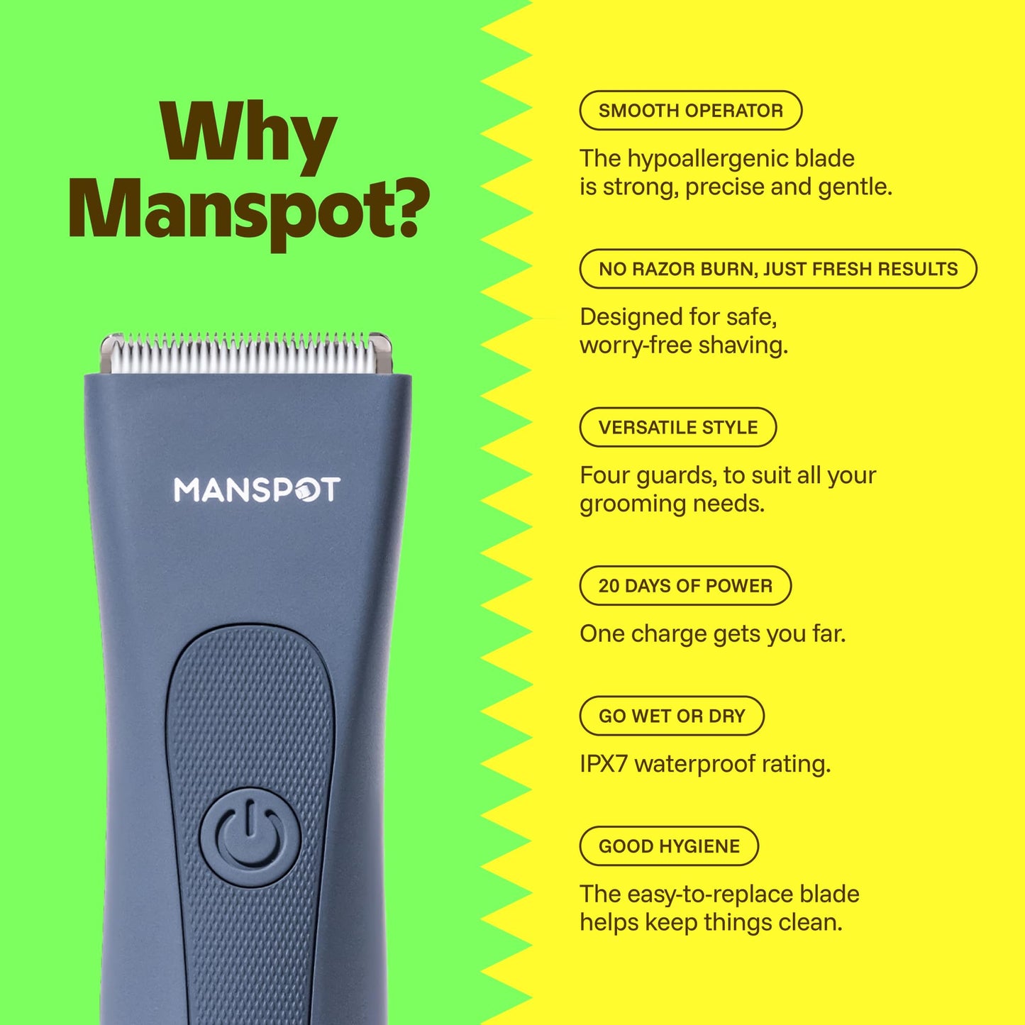 MANSPOT LADYSPOT™ Finishing Trimmers, Electric Shaver for Women, Hair Trimmer for Womens, Shaving & Grooming Sets Kit with 3 Guard and Replaceable Ceramic Blade Heads, Waterproof Wet/Dry(Orange)