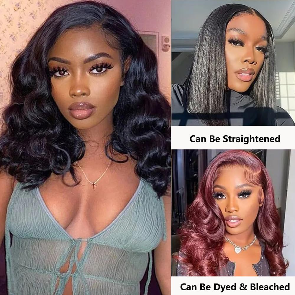 Dunmud 5x5 HD Lace Front Wigs Human Hair Body Wave Wig for Black Women 180% Density 8-16 Inch Glueless Wig