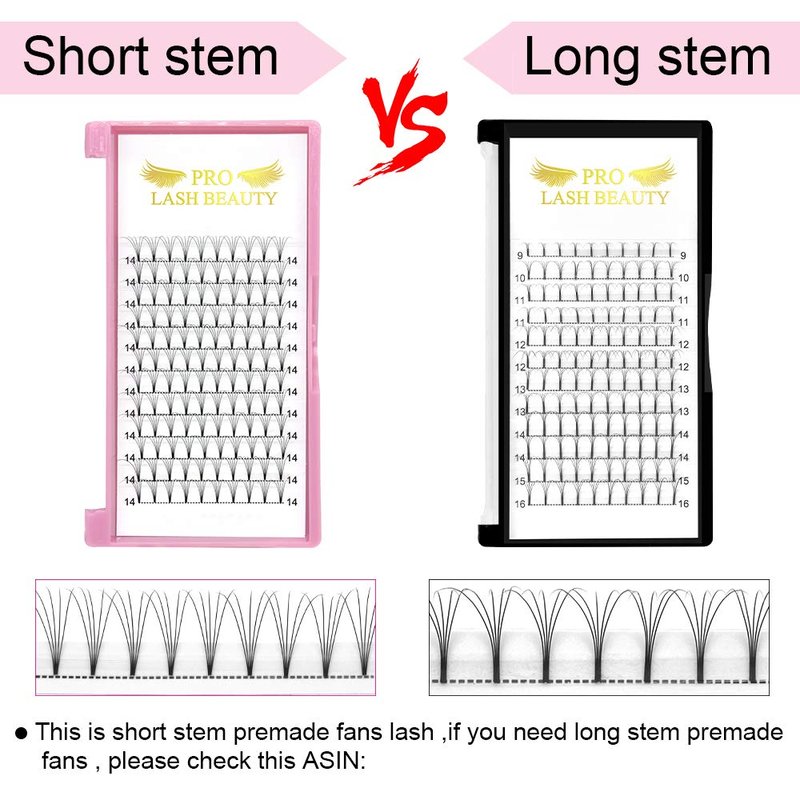 Premade Volume Eyelash Extensions 5D-C-0.07-18 Short Stem Premade Fans Eyelash Extensions 9 to 20 mm Pre made Lash Fans 3D 5D 7D Volume Lash Extensions .07 .10 C D Curl(5D-C-0.07,18mm)