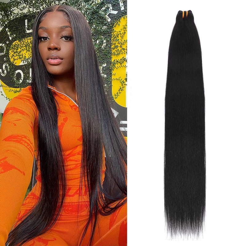 Raw Human Hair Bundles - 100% Burmese Virgin Straight Extensions | Silky Smooth, Can Be Dyed, 14 Inch