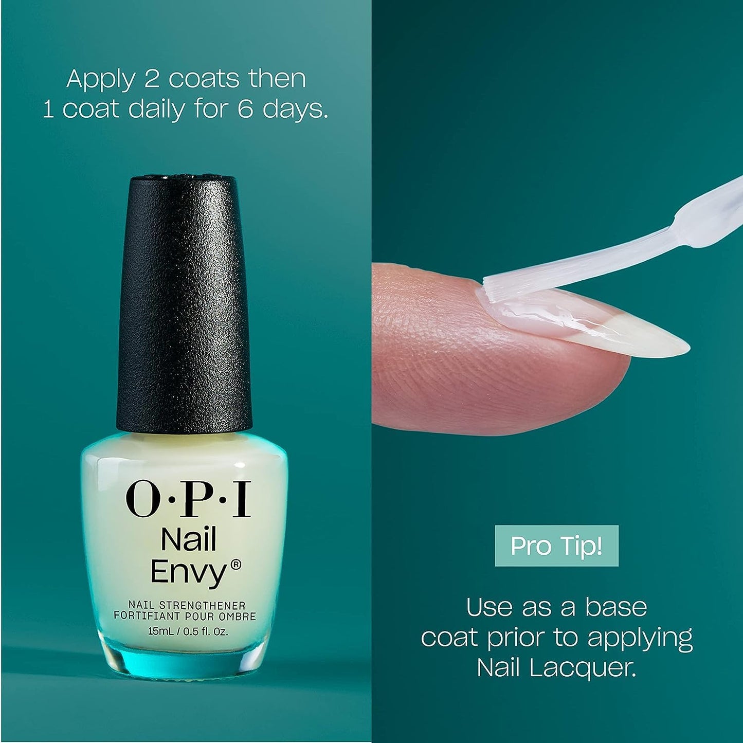 Bundle of OPI xPress/On Press On Nails, With Nail Glue, Long Neutral Coffin Shape Nails, Bubble Bath + OPI Nail Envy, Nail Strengthening Treatment, Stronger Nails in 1 Week, Vegan Formula, 0.5 fl oz