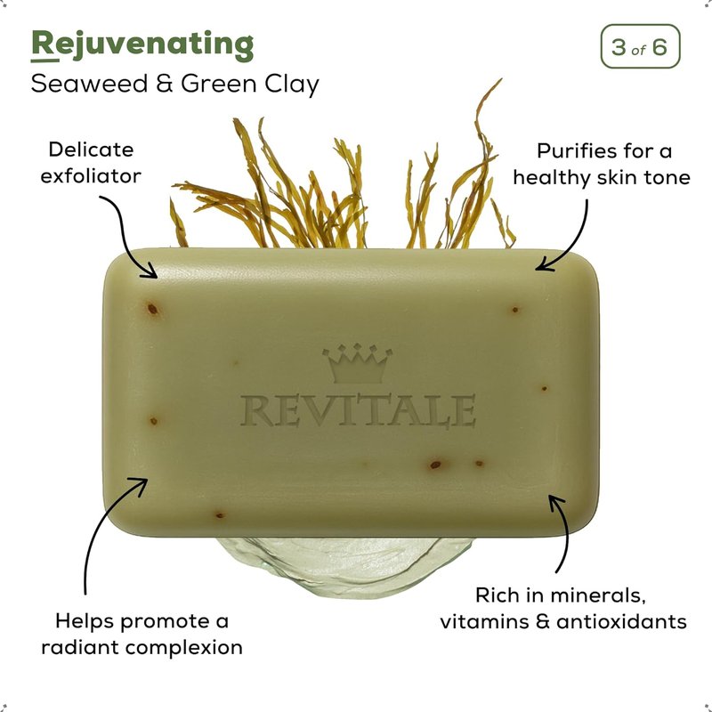 Revitalé Natural Cleansing Soap Bars Set - 6 x 100g | Daily Hand, Face & Body Wash Gift Set
