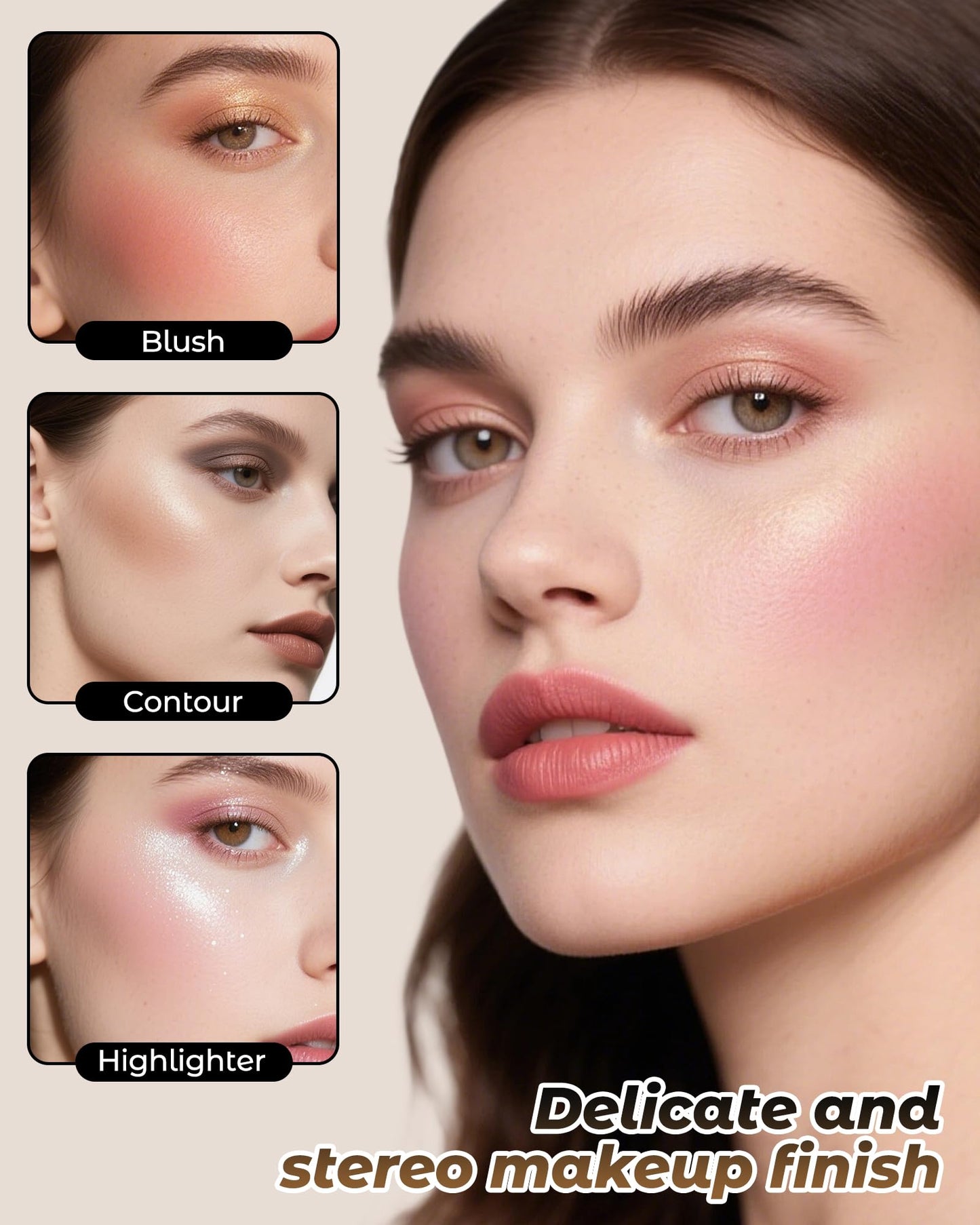 Berinist 16 Colors Contour Palette，Blush Highlighter Bronzer Powder All in one Makeup Palettes，Blendable Matte Shimmer Illuminator Palette for Sculpting the Face and Create a Glowing Look Makeup