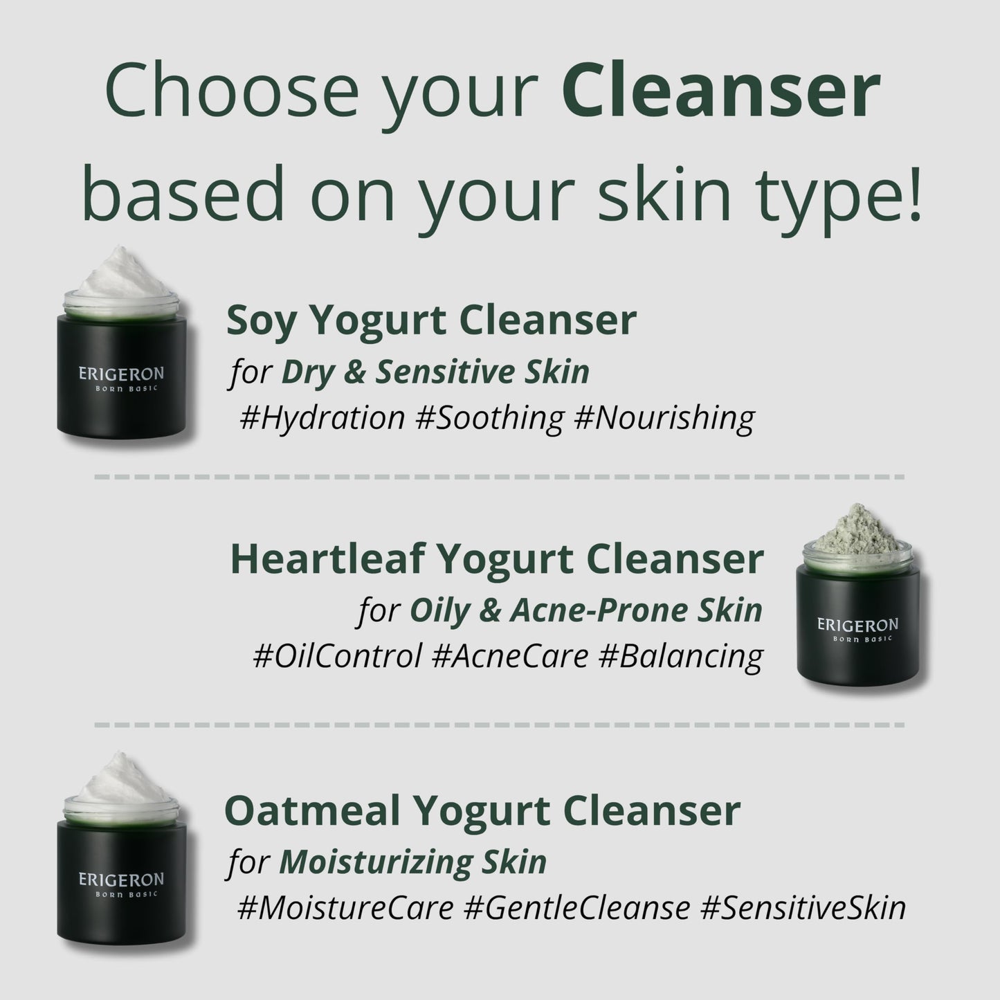 ERIGERON Heartleaf Facial Cleanser, Face Mask, Greek Yogurt Cleanser, Soothing, Deep Pore Scrubber & Face Wash with Green Tea, Blackhead Remover, Korean Skin Care (3.38 fl.oz.)
