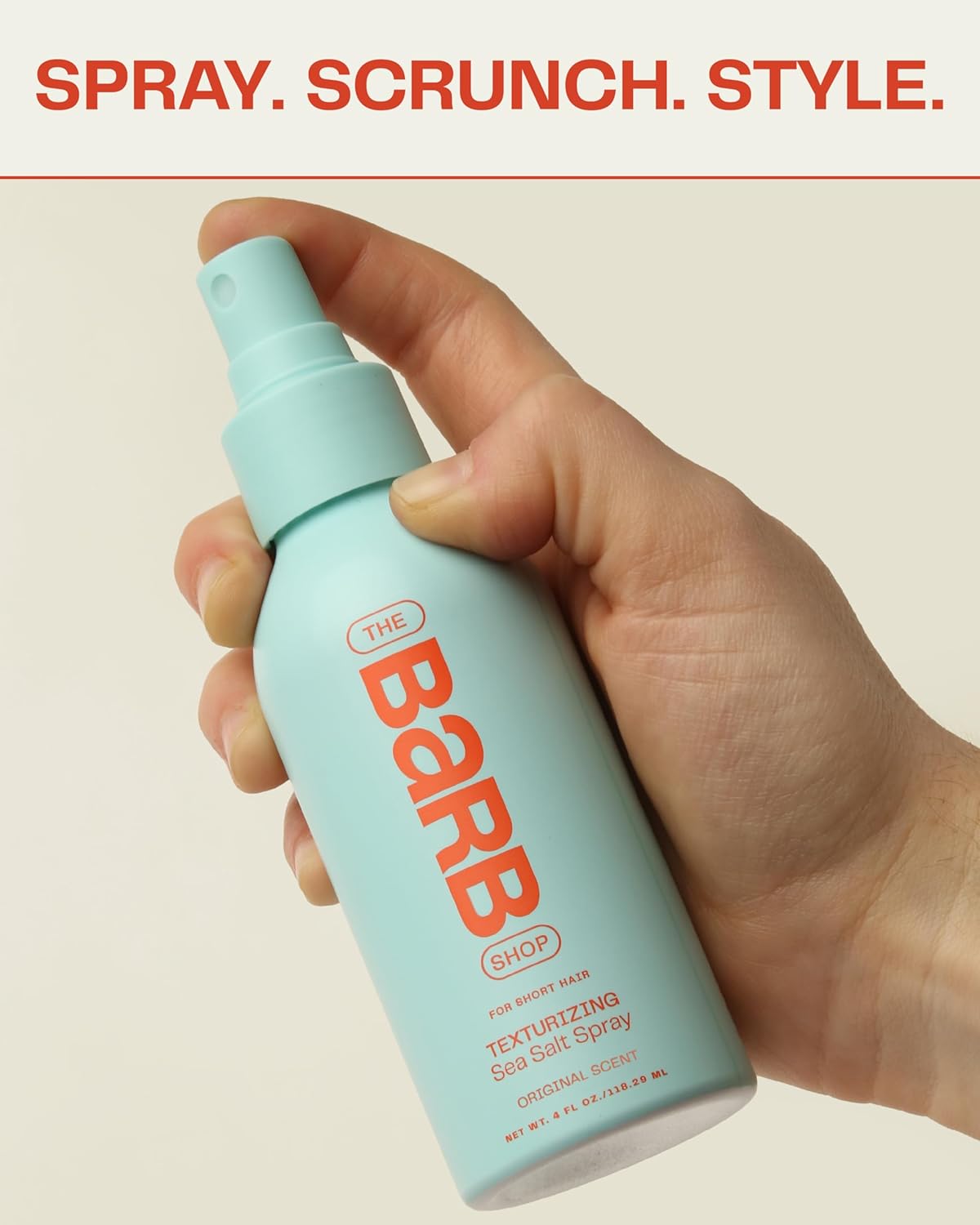 Barb Sea Salt Spray for Hair - Texturizing Beach Waves, Soft Matte Finish | 4 oz, Fragrance-Free