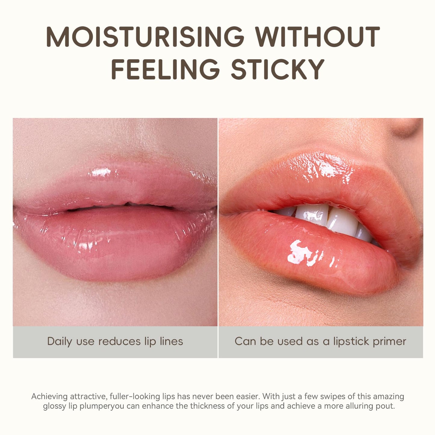 KISSIO PLUMP Lip Plumper,0.3 fl oz (9 ml),Maximum Plump with Ginger and Peptides,Extreme Lip Plumper,Hydrating and Plumping,Lips Lines Care,Lips Gloss,Beginner
