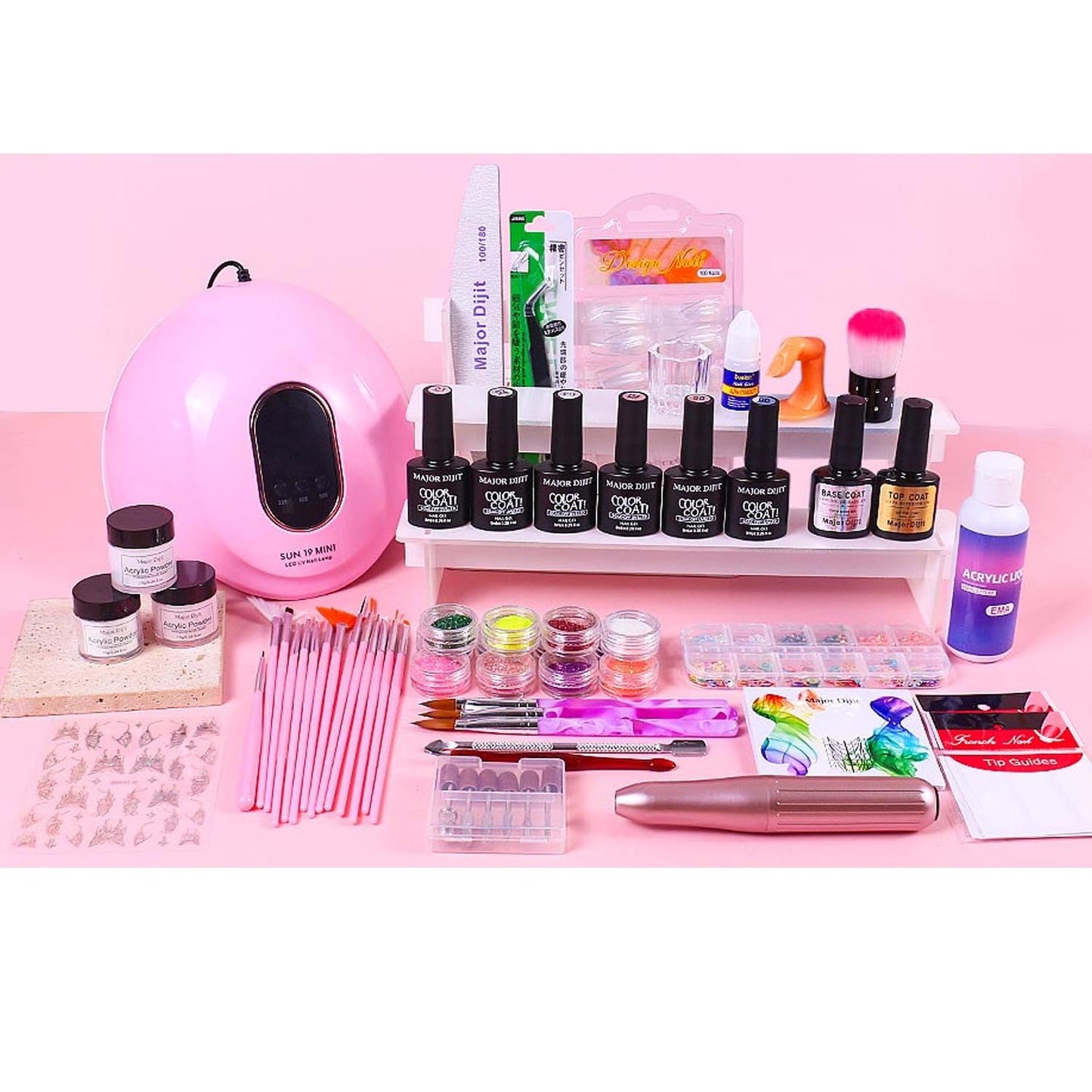 Acrylic Nail Kit for Beginners - Complete Set with Gel Polish, UV Light & Accessories