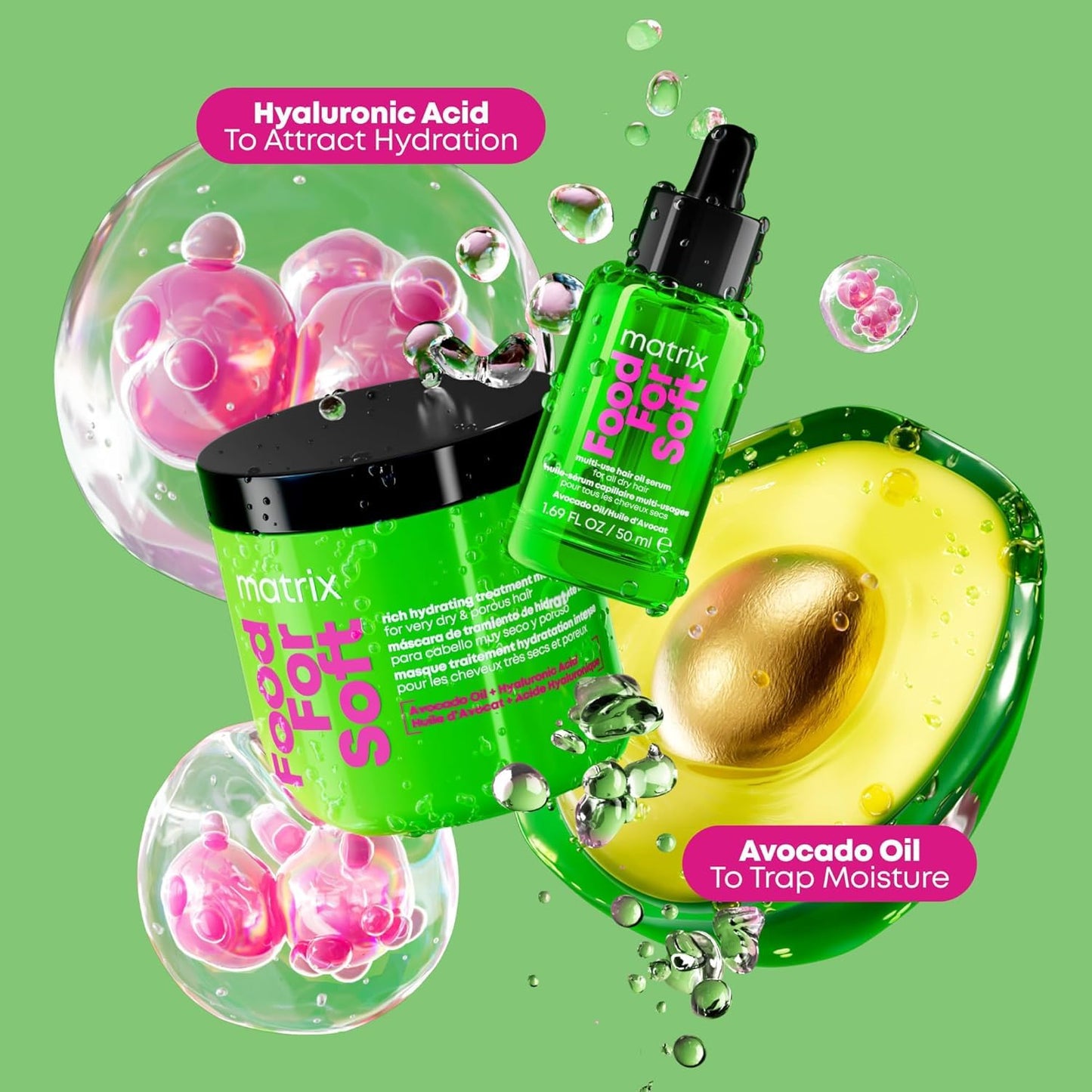 MATRIX Food For Soft Rich Hydrating Mask - For Dry & Brittle Hair, Hydrating Hair Mask, Adds Shine & Softness, With Avocado Oil & Hyaluronic Acid, Replenishes Moisture