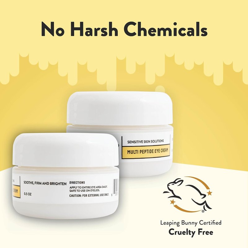Eczema Honey Multi Peptide Eye Cream - Anti-Aging Treatment for Dark Circles & Puffiness | 0.5 Oz
