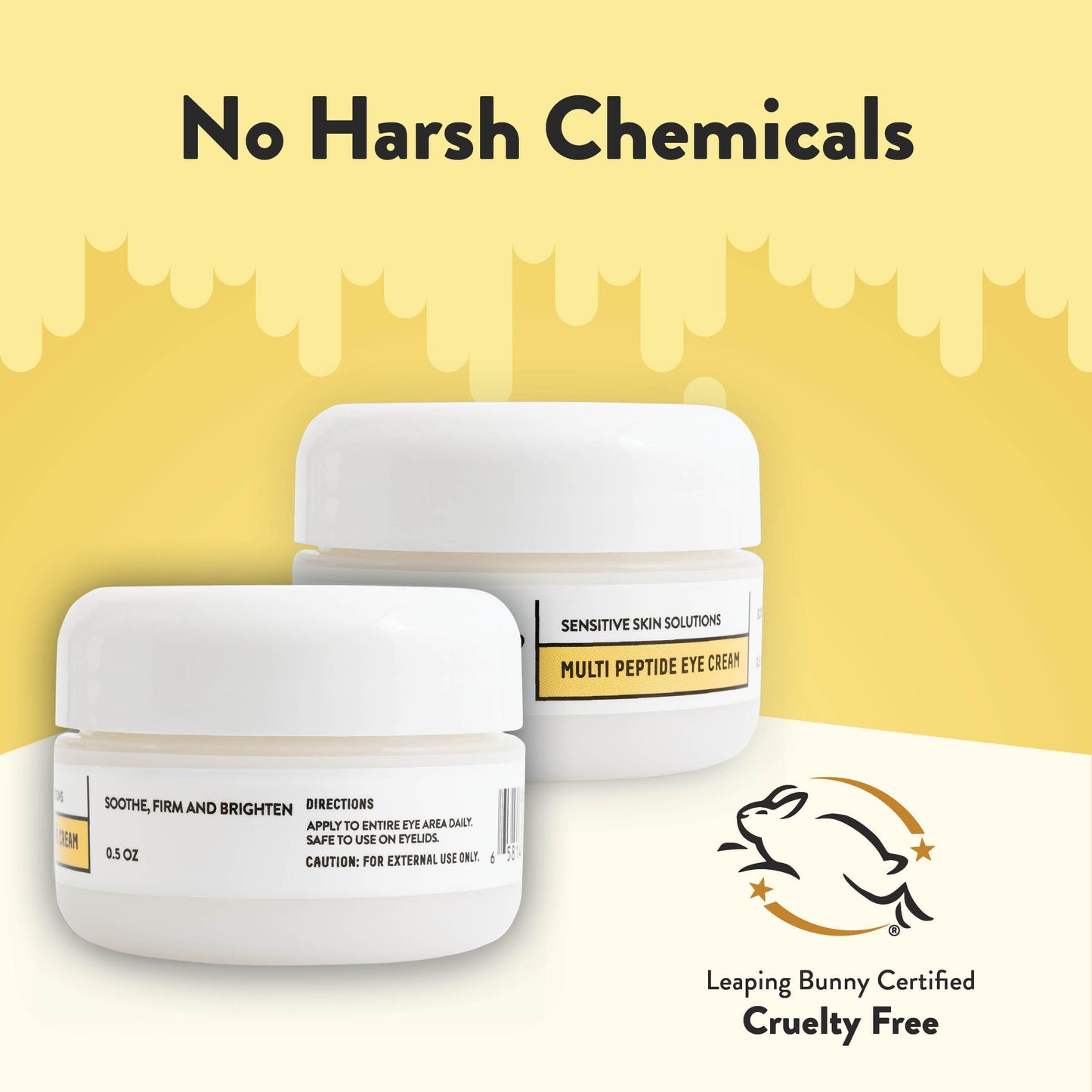 ECZEMA HONEY Multi Peptide Eye Cream & 15% Vitamin C + Ferulic Acid Serum - Bundle for Sensitive & Dry Skin - Cruelty Free