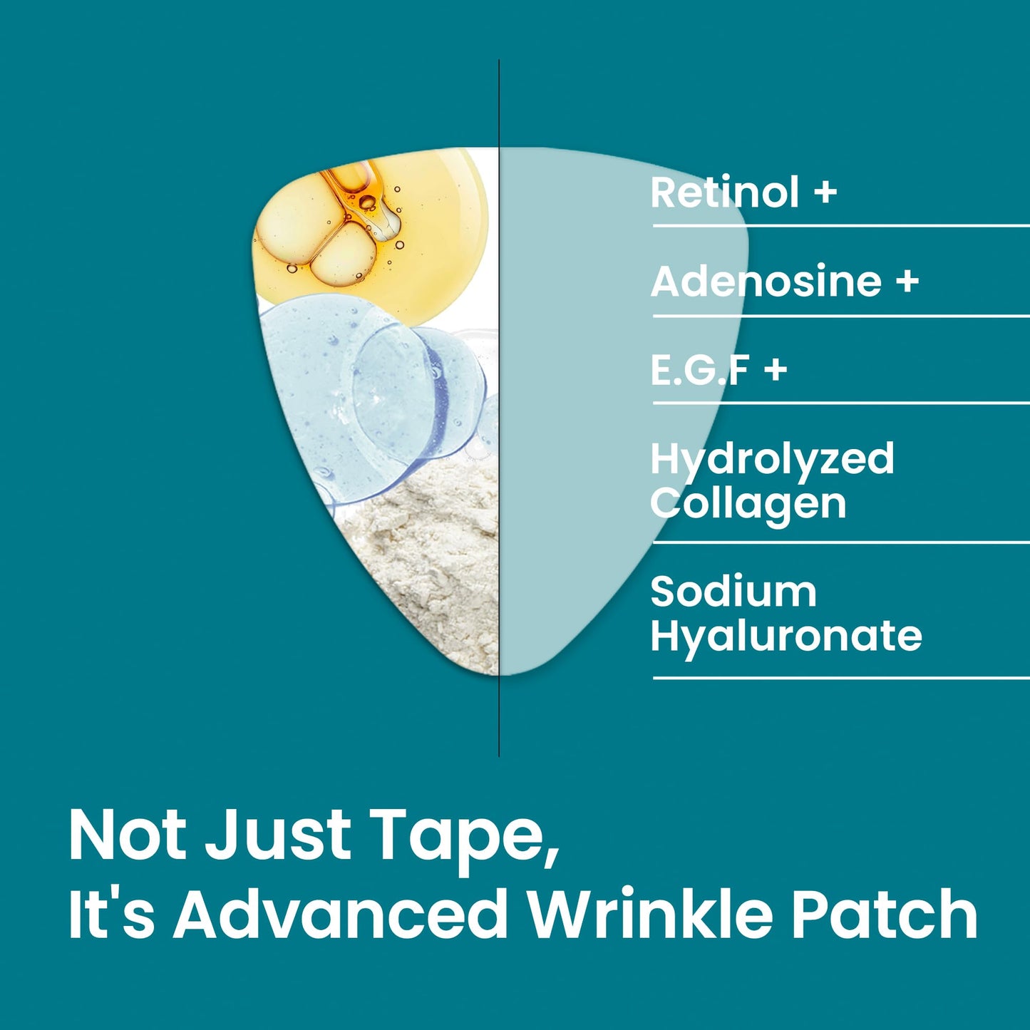 NURIVE Advanced Wrinkle Patches 60ct Smile Line, Frown Line Wrinkle Patches for Facial Korean Skin Care Face Wrinkle Tape Invisible Overnight with Retinol & Collagen (Small (Face))