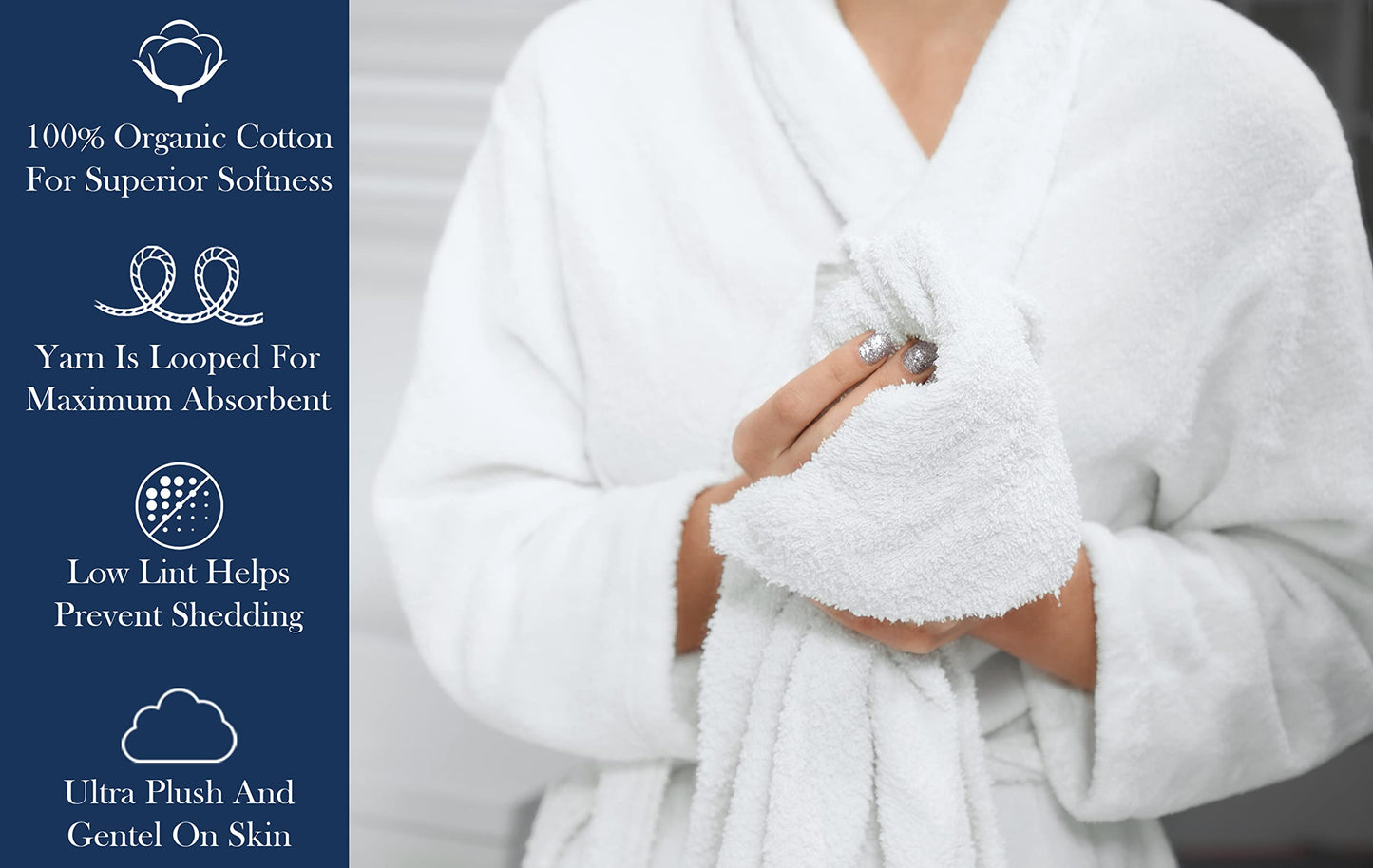Delara Organic Cotton Luxuriously Plush Washcloths Pack of 6 | GOTS & Oeko-TEX Certified | Premium Quality Face Towels | Feather Touch Technology|650 GSM Long Staple|Soft, Quick Dry & Ultra-Absorbent
