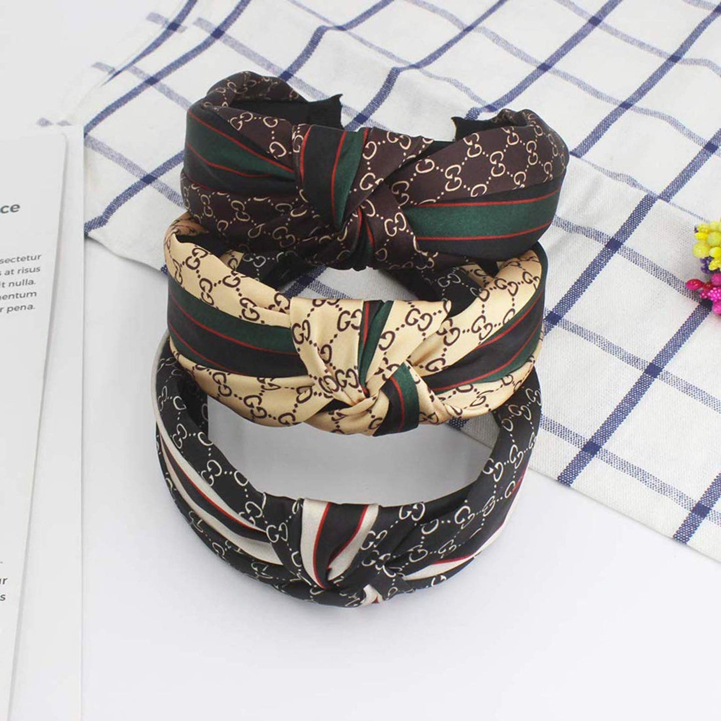 KouGeMou Classic styling headband 3 packs Fashion Plasticity nice elasticity headbands for women g