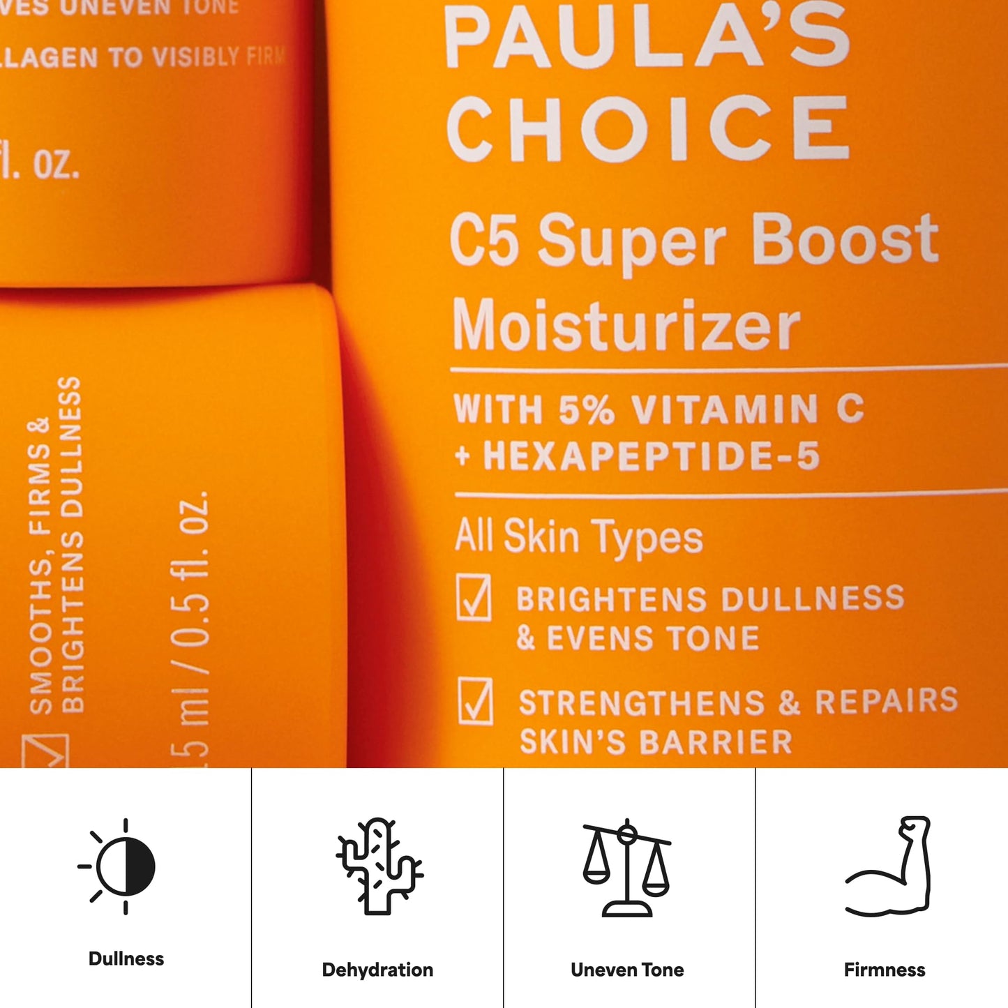 Paula's Choice C5 Super Boost Face Moisturizer with 5% Vitamin C & Squalane, Daily Face Lotion for Discoloration, Uneven Tone, Fine Lines & Breakout-Prone Skin, Fragrance-Free, 1.7 Fl Oz