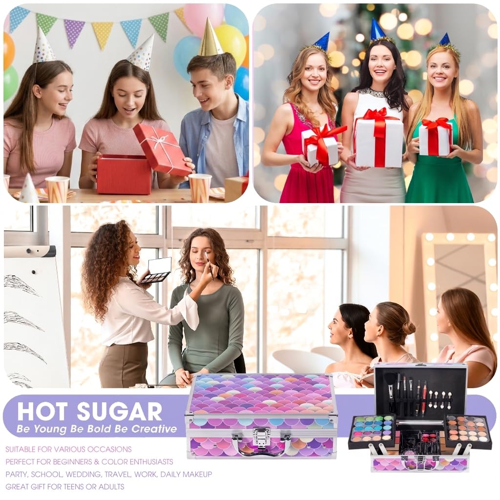 Hot Sugar Makeup Kit for Teen Girls 14-16, Beauty Box with Real Cosmetics for Women (Mermaid)