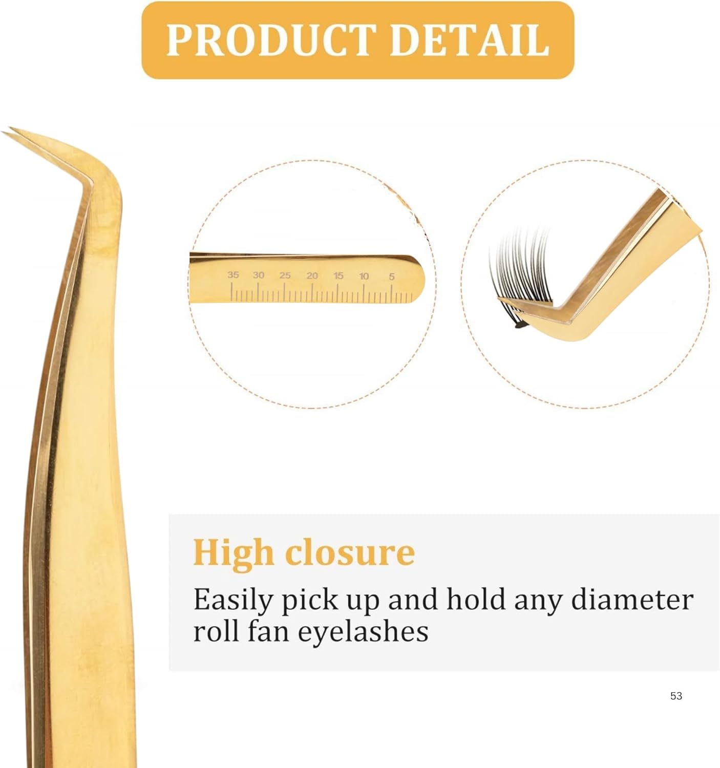 **Bae XL Volume Boot Tweezer - Professional Gold Tweezers for Mega Volume Lash Extensions | Extra-Long Design**