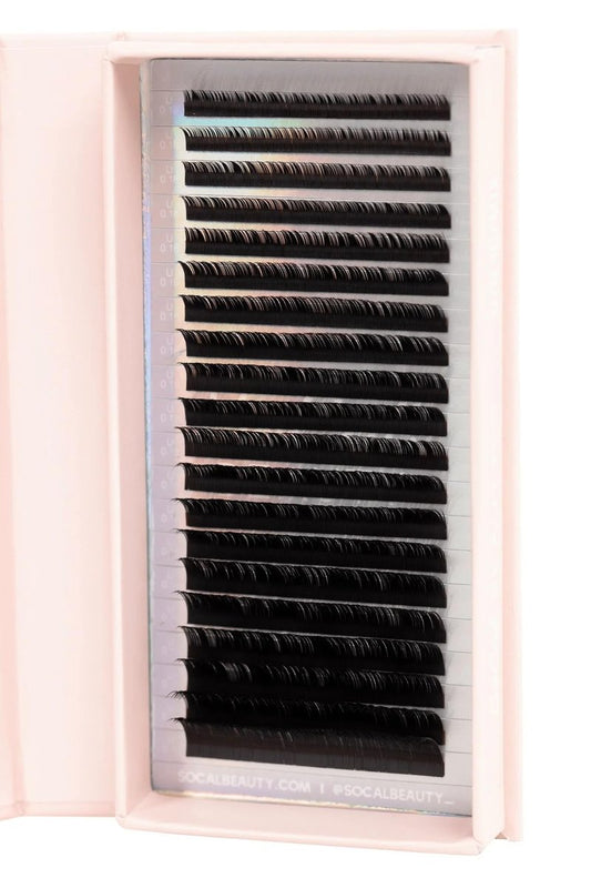 D Curl Mixed Lash Trays by SoCal Beauty - Faux Mink Eyelash Extensions 20 Rows per Tray, Color-Coded, Aluminum Backing & Window View - Salon Quality Lashes