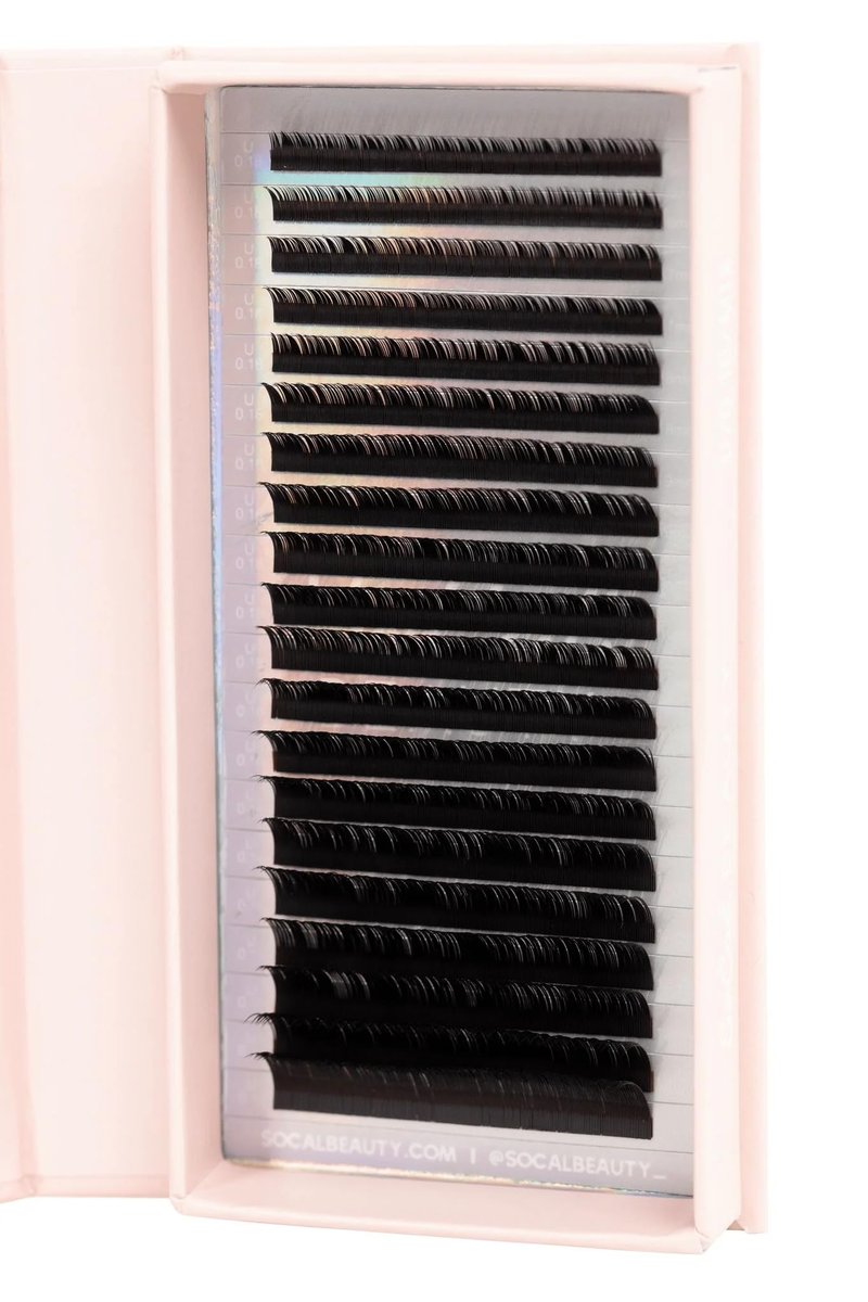 L+ Curl Mixed Lash Trays by SoCal Beauty – L+ Curl Eyelash Extensions Faux Mink Individual Lashes – 20 Rows per Tray, Color-Coded, Aluminum Backing & Window View – Professional Lash Extensions