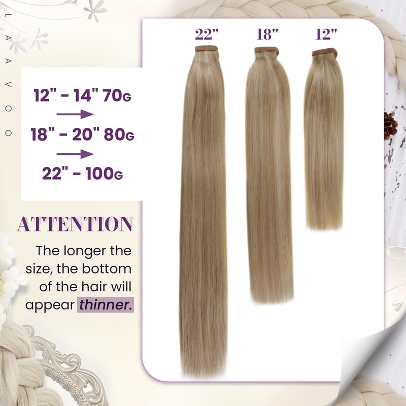 LaaVoo Ponytail Extension Human Hair Blonde Ponytail Hair Extensions Gloden Brown Highlights Light Blonde Human Hair Ponytail Extension Short Straight 12 Inch 75g