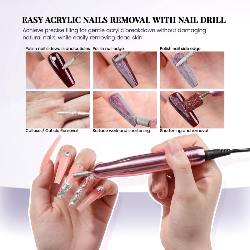 VANSISOS Acrylic Nail Kit for Beginner: Complete Set with 24 Colors Acrylic Powder & Liquid Long Last Durable Quick Dry for Nail Manicure with Nail Drill and Basic Accessories