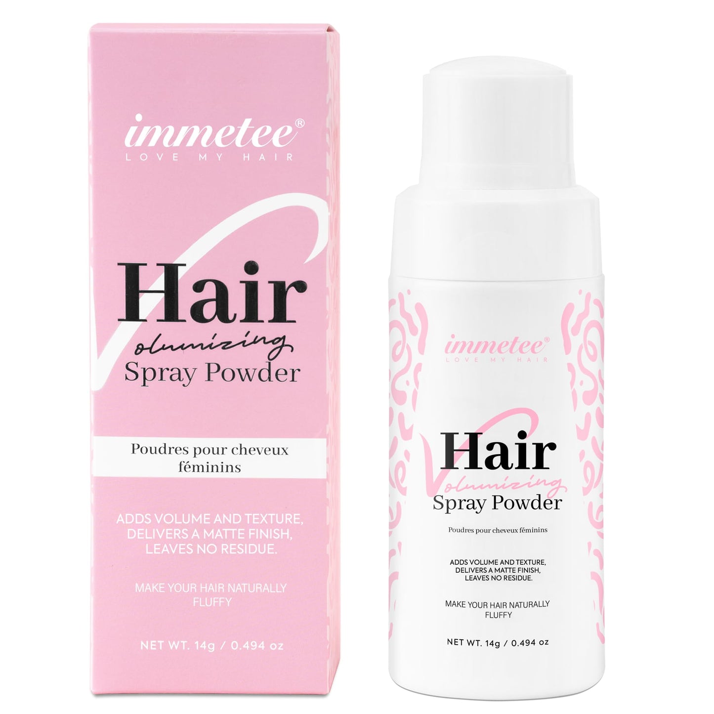 immetee Texture Powder, Volumizing Powder for Hair Volume & Texture, Opaque Effect & Natural Finish, Hair Volume Spray Root Lifting Powders 14g