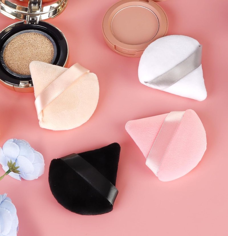 Triangle Makeup Puff Set - Soft Velour Foundation Blenders | 8 Pieces for Flawless Application