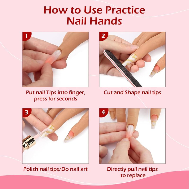 Acrylic Nail Practice Hand - Realistic Silicone Mannequin for Flexible Training | Visible Joints