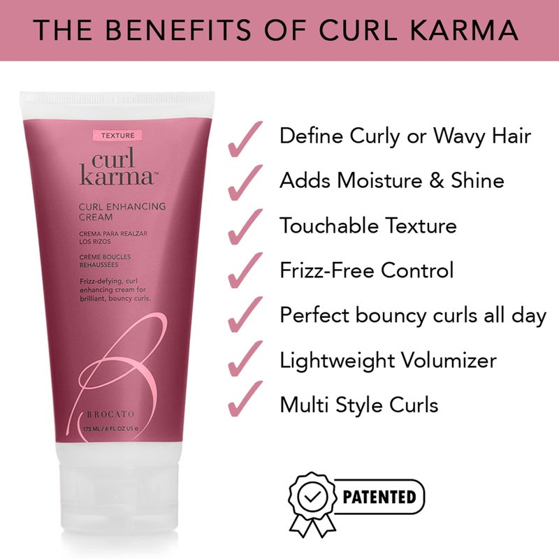 Brocato Curl Karma, Curl Enhancing Cream, 6 Fl Oz | Defining & Moisturizing Curl Crème | Fights Frizz, Adds Bounce & Shape | All Day Control