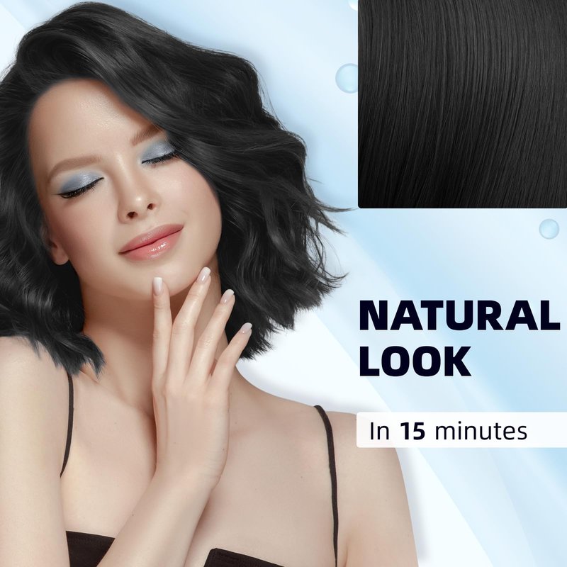 Ivnil Black Hair Dye Shampoo 3 in 1 Semi Permanent Hair Color Shampoo for Women & Men for Gray Hair Coverage, shampoo para pintar el cabello