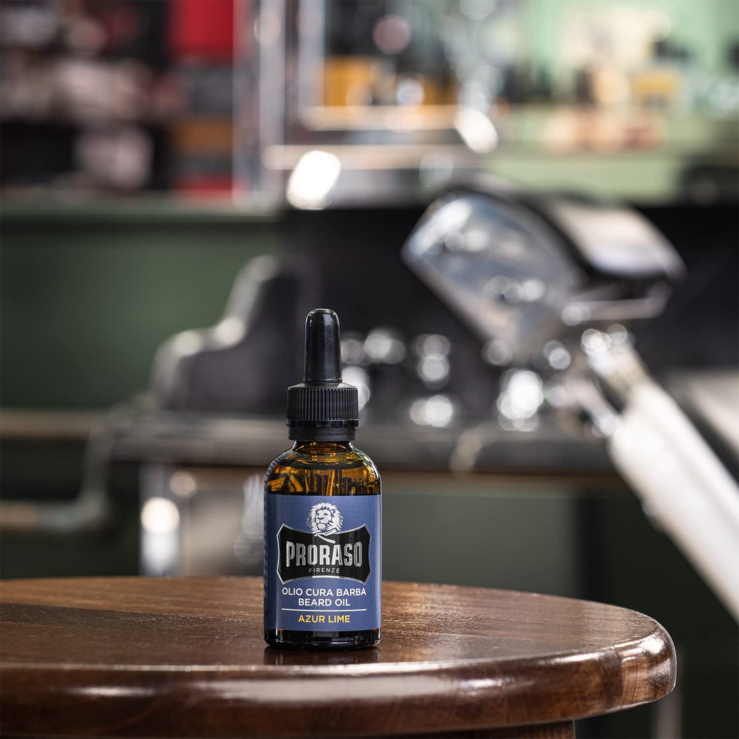 Proraso Azur Lime Beard Oil - Moisturizing Avocado, Sunflower, Citrus & Mint Condition Beards & Add Shine - Leave In Facial Hair Oil for Men - 1oz